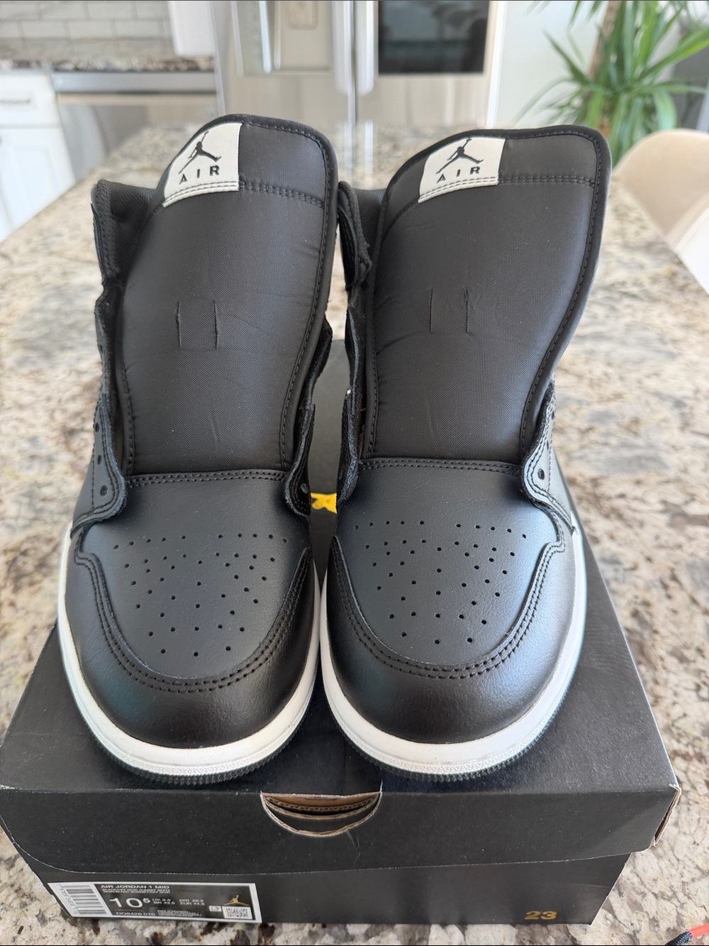 Air Jordan 1 Mid Black & White High Top Sneakers